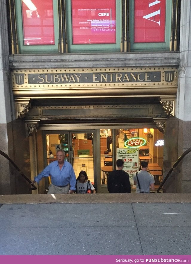 This Subway restaurant was built in an old subway station