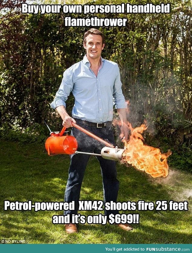 In the US the flamethrowers are now being marketed not as weapons, but as fun devices