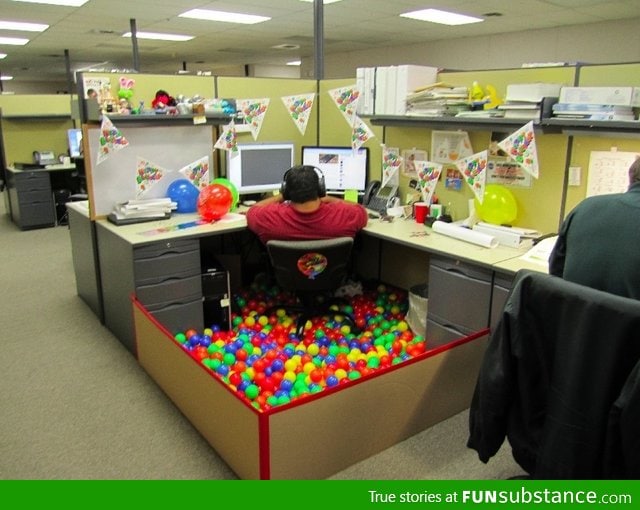 How to decorate a office cubicle for a birthday