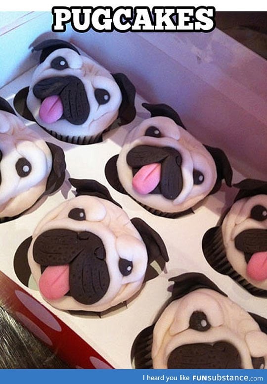 Awesome pug cupcakes