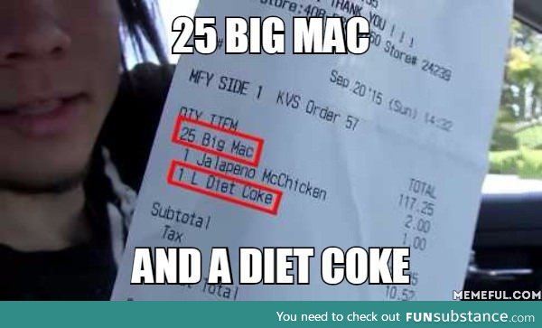 And a diet coke pls