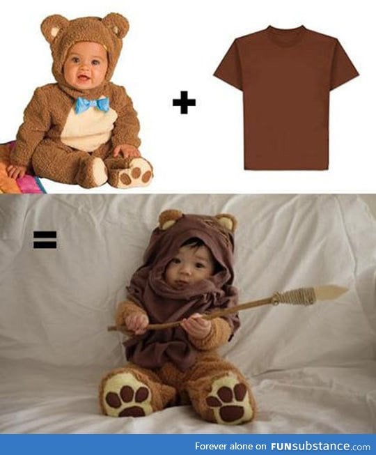 Simple Bear Costume + Brown T-shirt = Awesome
