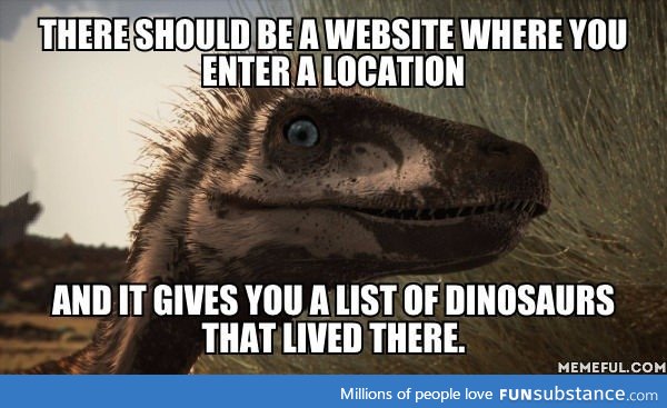 A dinosaur locator website