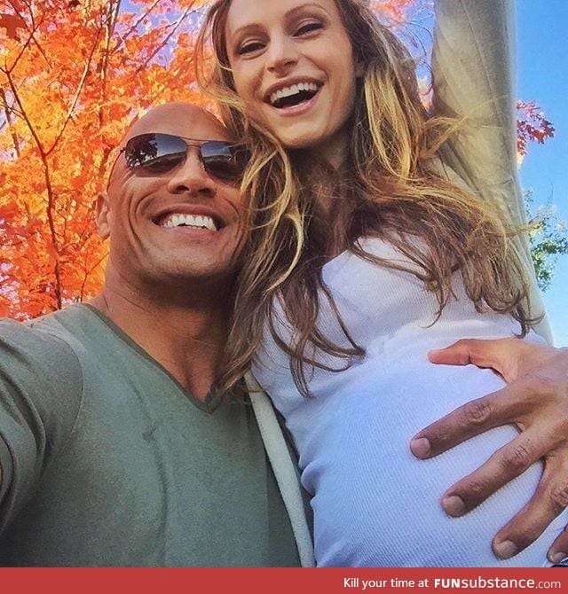 It appears The Rock is expecting a little pebble