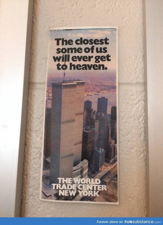 Unfortunate ad for the World Trade Center from shortly after it opened