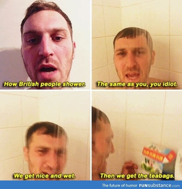 How British people shower
