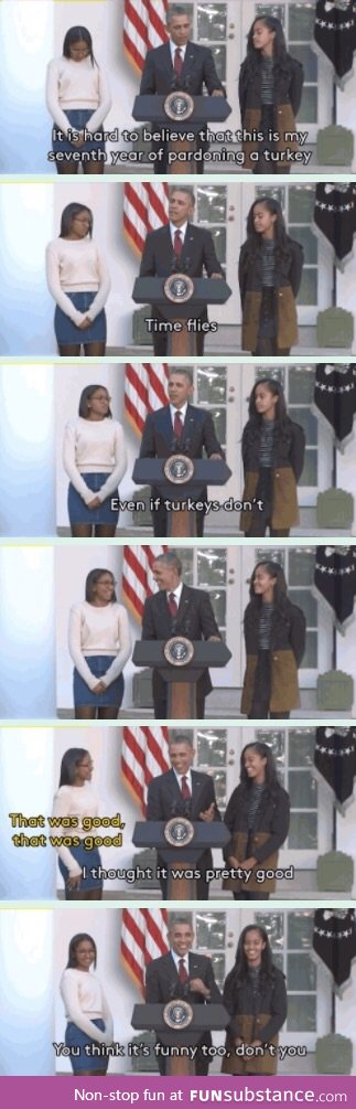 Obama: the president of dad jokes.