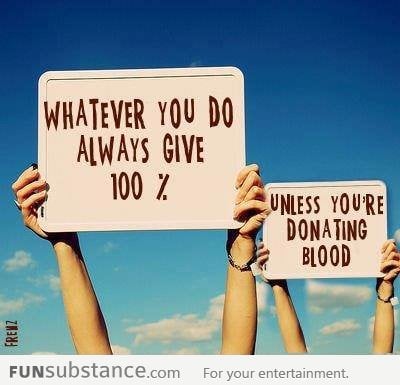 Always give a 100%