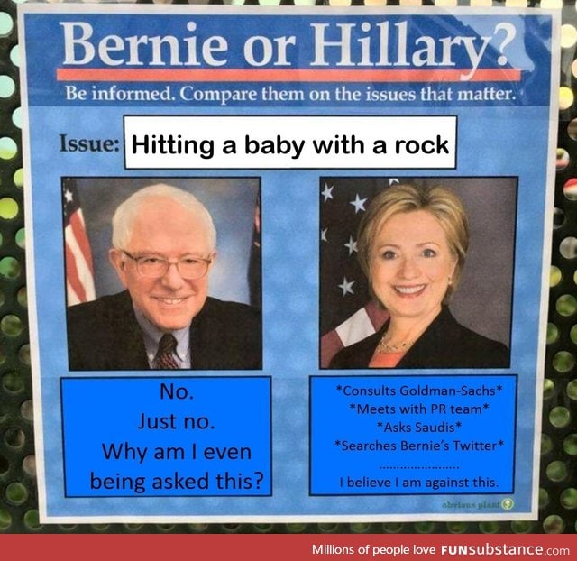 Bernie or Hillary on Hitting a baby