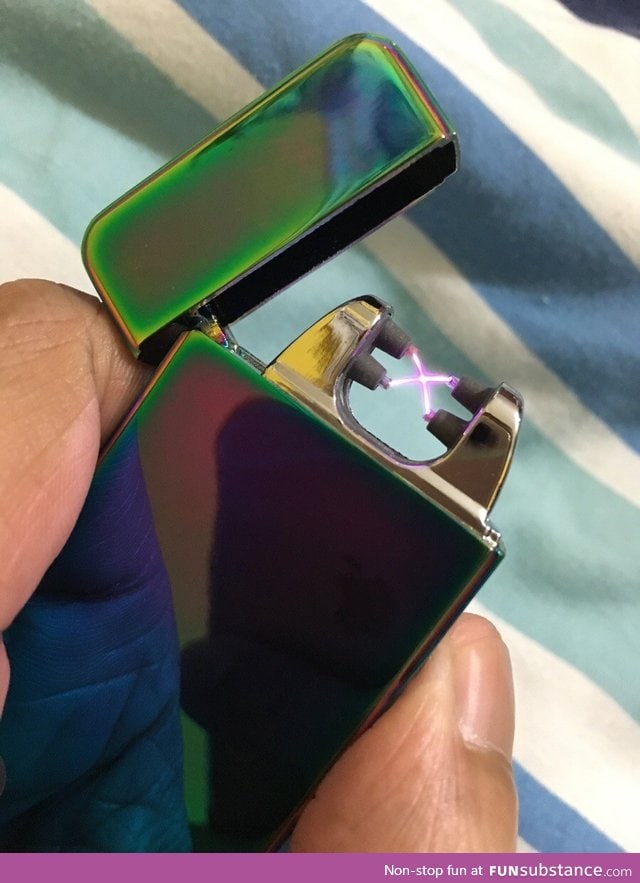 This lighter uses electricity. Looks cool
