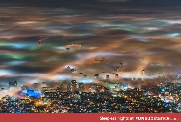 Sofia, Bulgaria, in the fog