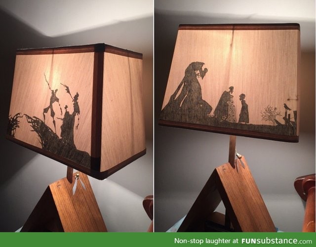 A handmade Harry Potter Hallows side light