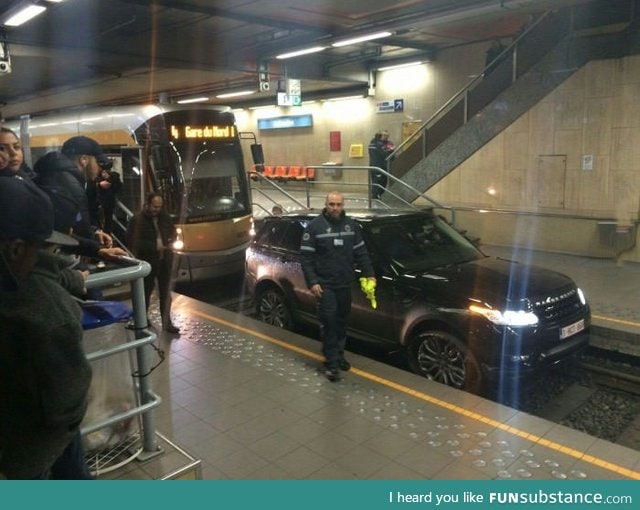 Guy drives in Belgian subway. His explanation: "didn't notice"