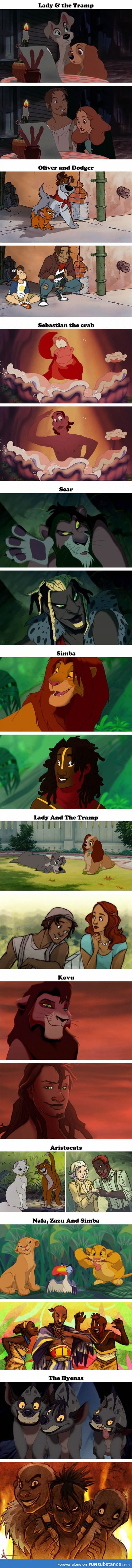 Famous Disney characters as ethnically correct humans