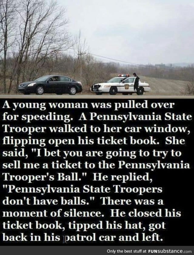 What happened when a women got pulled over for speeding