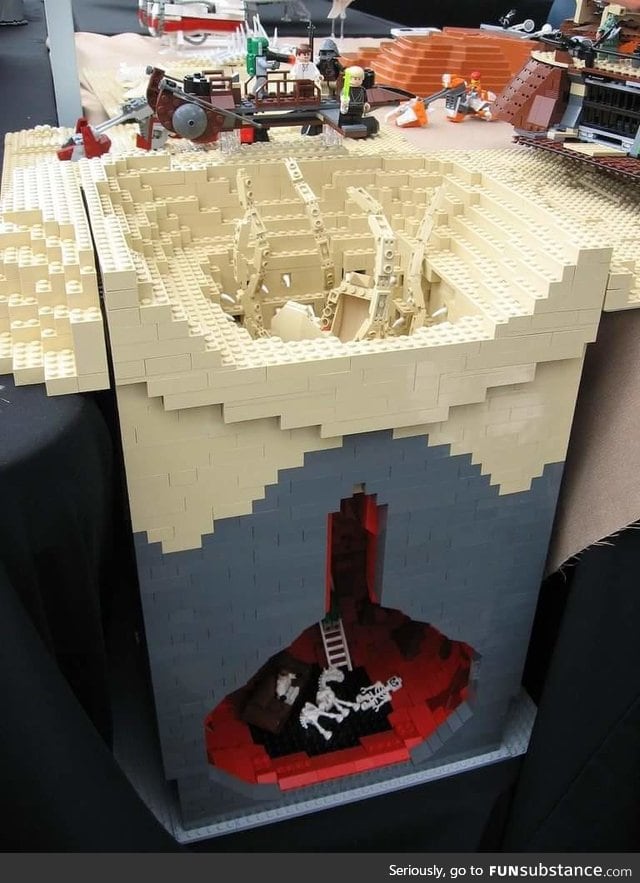 A Lego Sarlac pit. Whoever did this has major skills.