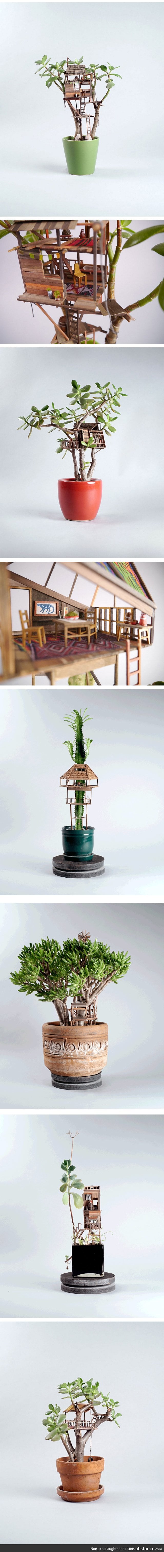 Miniature Tree Houses Make Houseplants Way More Interesting