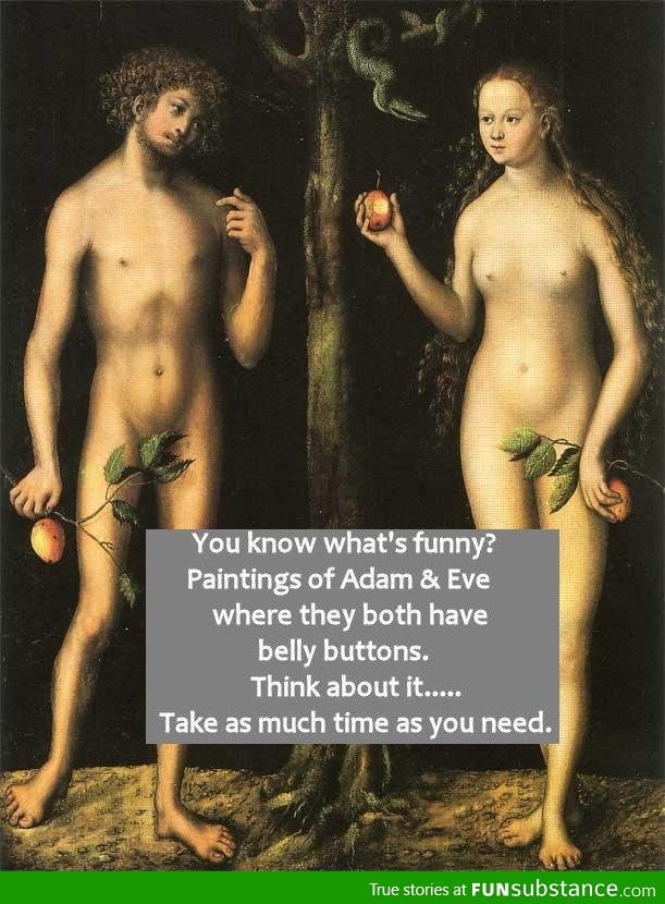 Adam & Eve with belly b*ttons