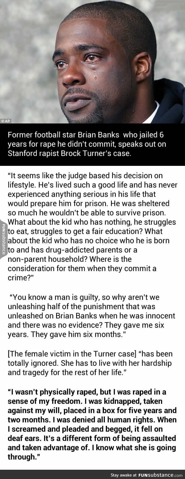 The ex-football star who wrongfully convicted of rape is pissed at Stanford rapist's