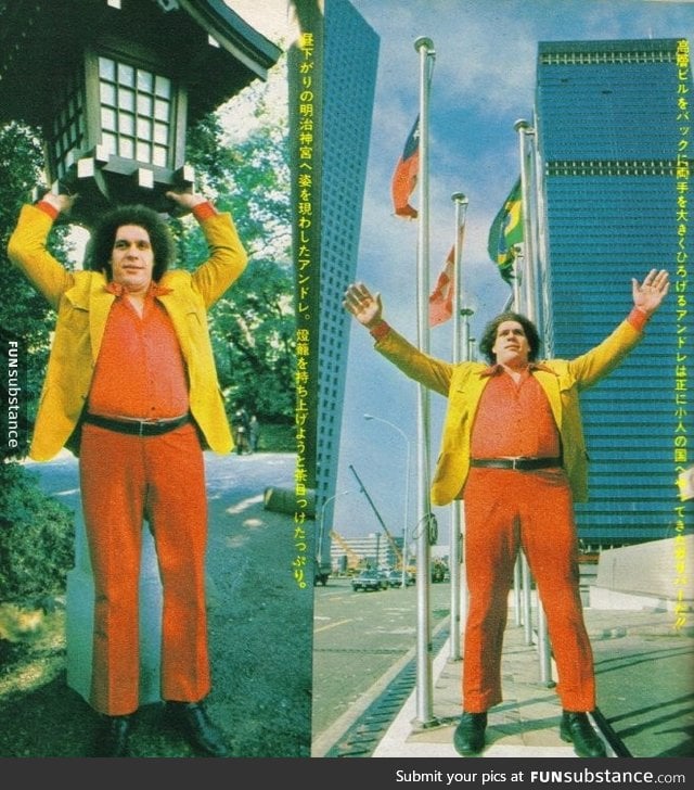 Andre the Giant visiting Japan in 1980