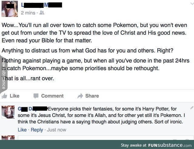 Christian rant about Pokemon Go