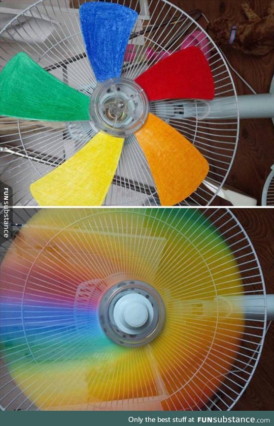 Fan creating some rainbow awesomeness