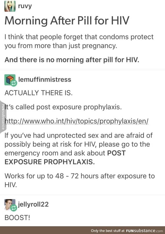 Morning after pill for HIV