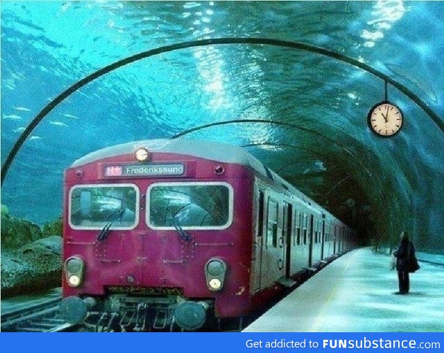 Underwater train route in Denmark