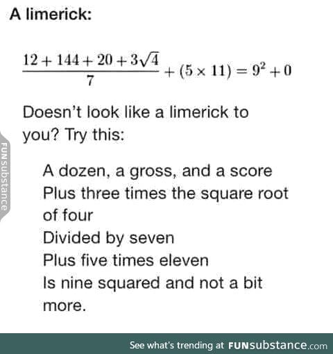 A Numerical Limerick