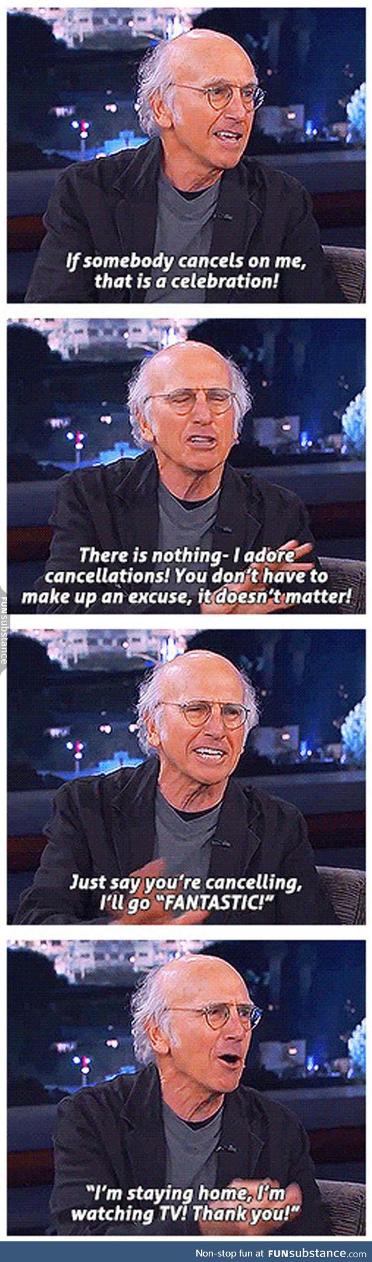 How larry david deals with cancellations