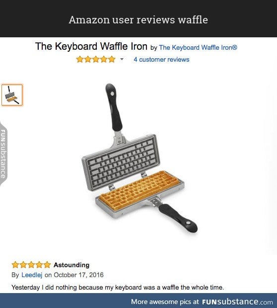 Amazon user reviews waffle