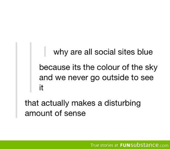 Why are social sites blue