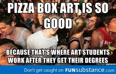 This must be true about pizza box art