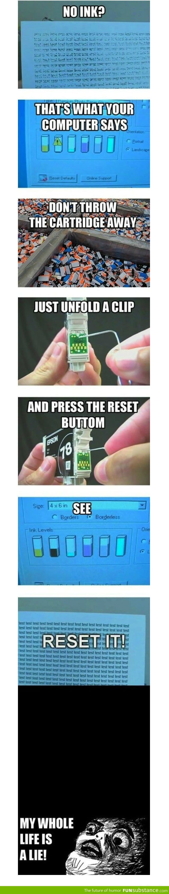 Printer Cartridge Reset
