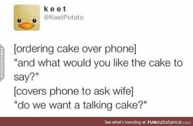 What do you want the cake to say