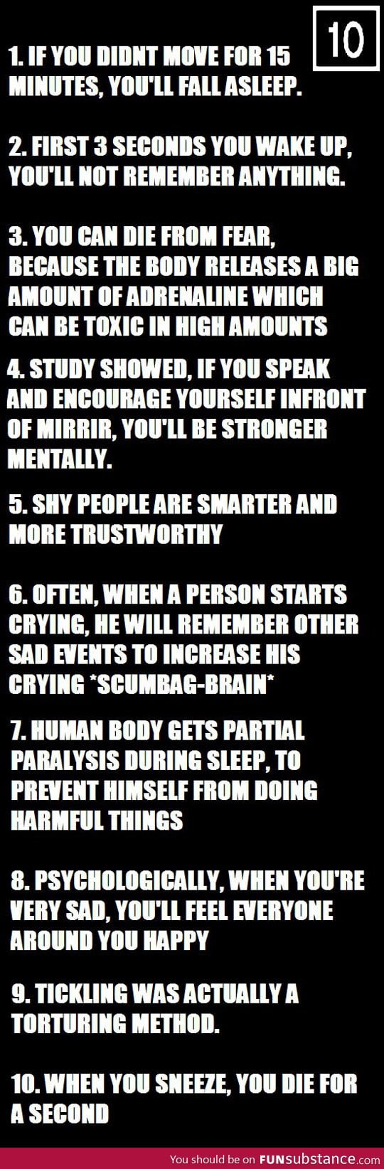 Ten psychological facts