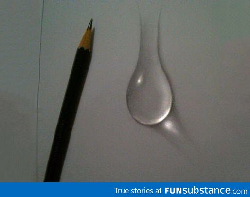 Super realistic water droplet drawing - FunSubstance