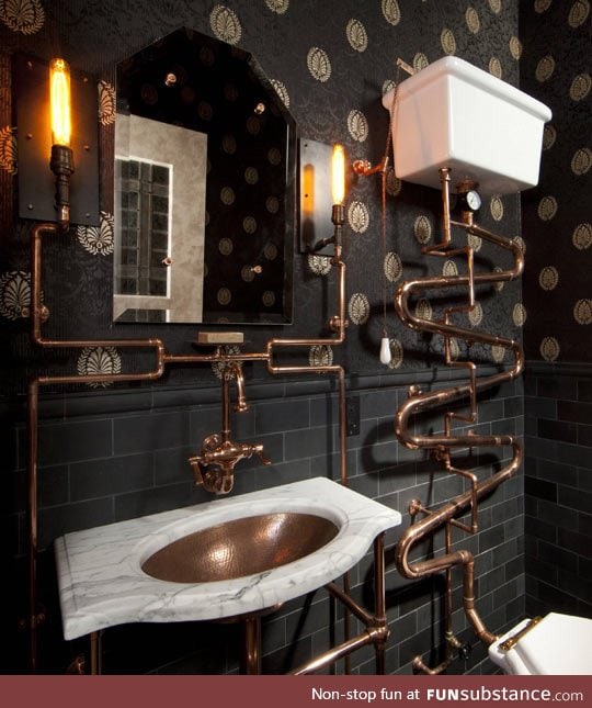 Beautiful steampunk bathroom