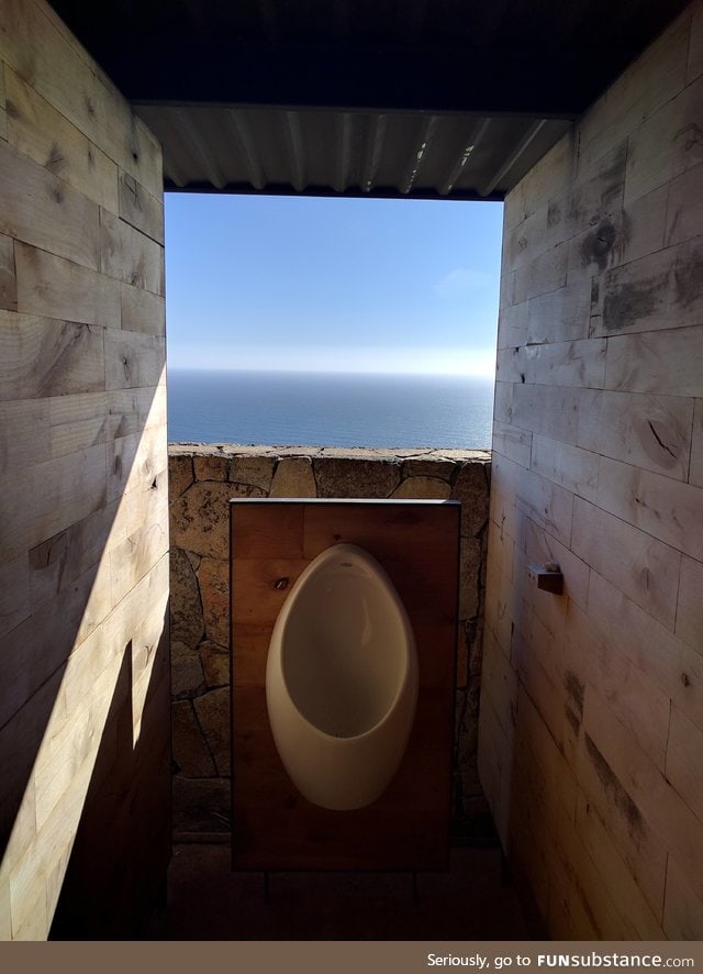 This urinal has an open space to look through