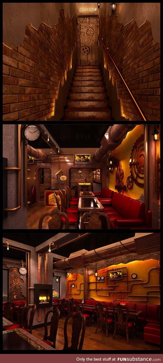 Awesome steampunk restaurant in new deli