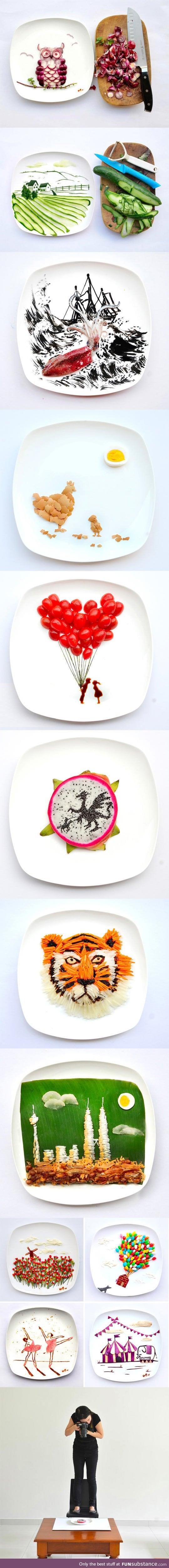 When an artist plays with her food