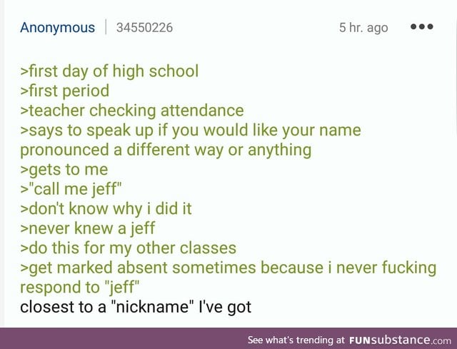 Anon tells how they got their nickname