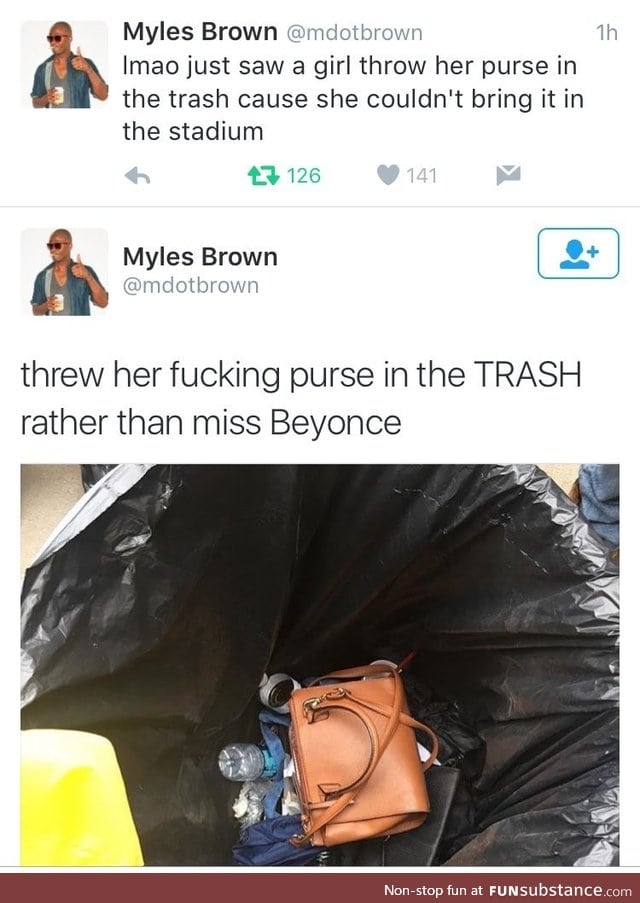 Don't need purse when you have Beyonce