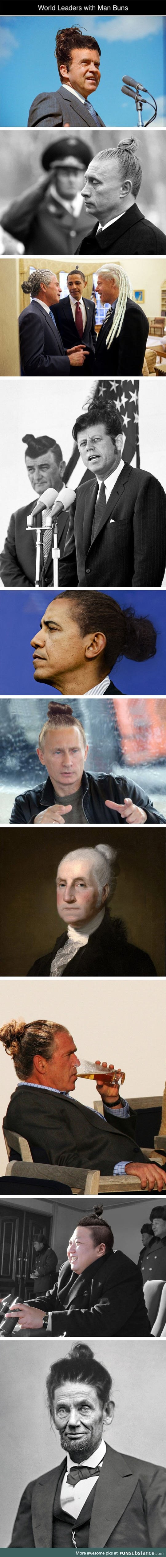 Leaders with man buns