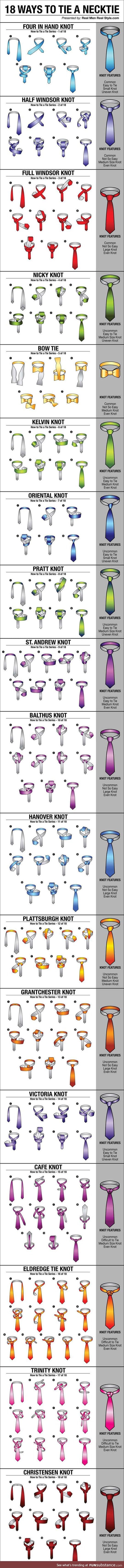 Ways to tie a necktie