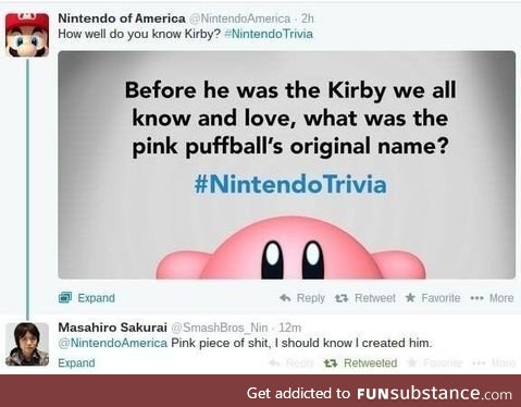 my family should call me Kirby because I'm a pink piece of shit