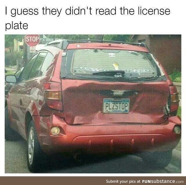 Please read the license plate