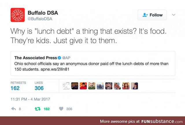 Who the f*ck puts kids in debt for school lunch?