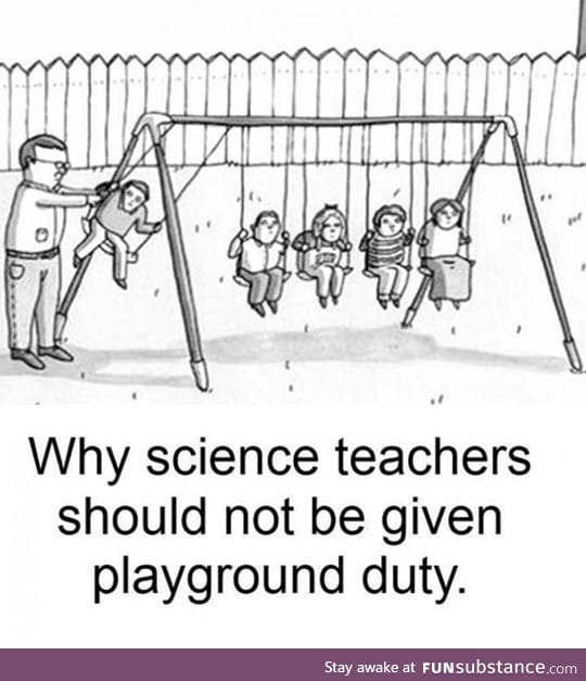 Science teachers in the playground
