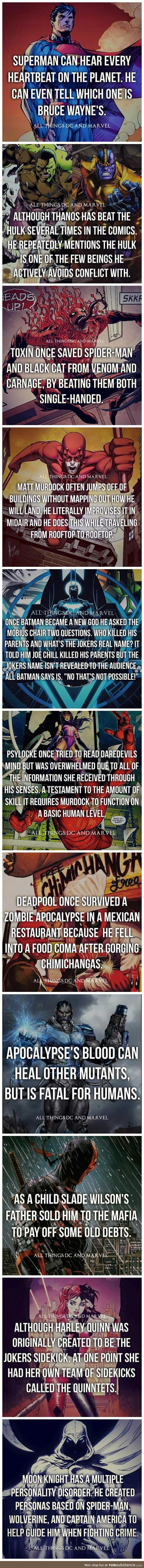 DC and Marvel facts